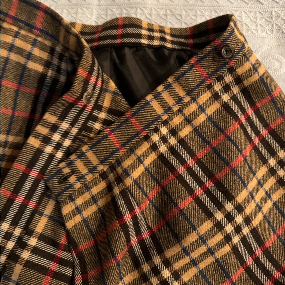 Evan Picone Wrap Plaid Maxi Skirt Sz 10 Wool Blend - Picture 6 of 12